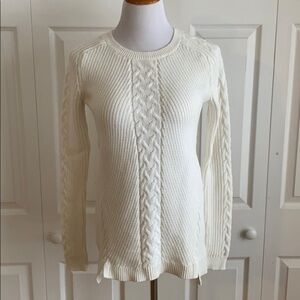 White Nautica Cable Knit Sweater Size Medium